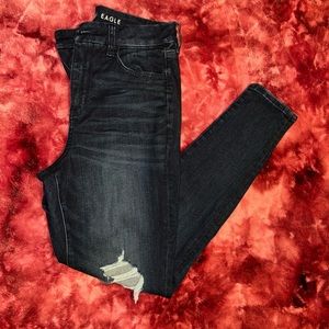American Eagle Curvy High Rise Distressed Jeggings Size 10 Regular